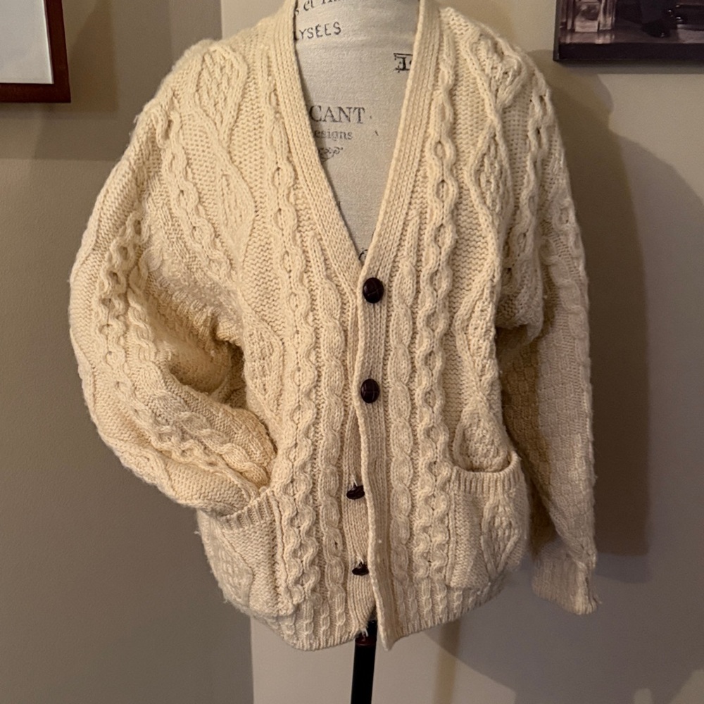 Authentic Irish Knit woman’s Cardigan Sweater